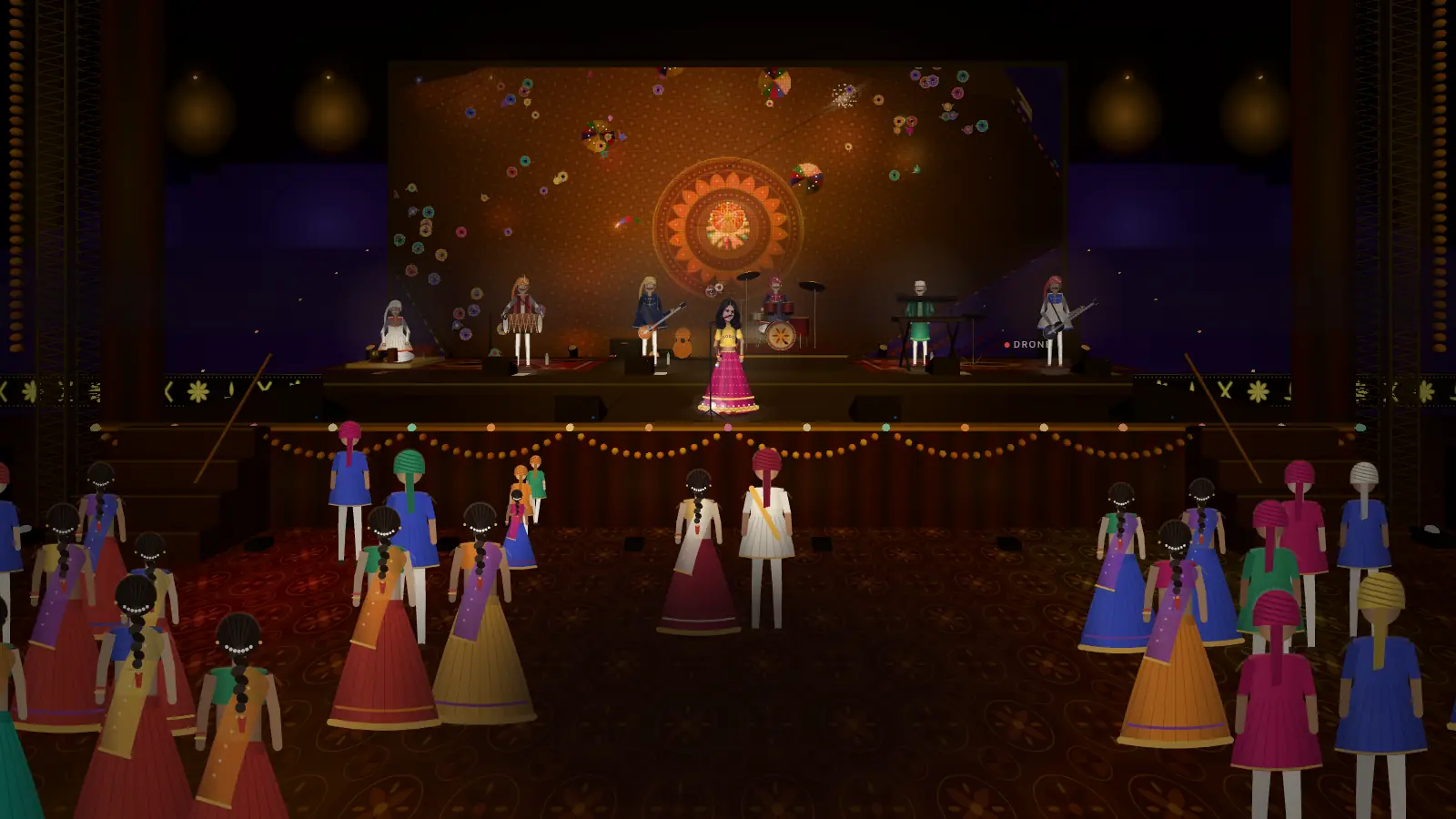 Indoor stadium, by the stage