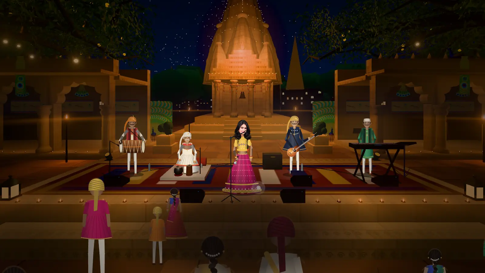 Vrindavan Courtyard, by the stage