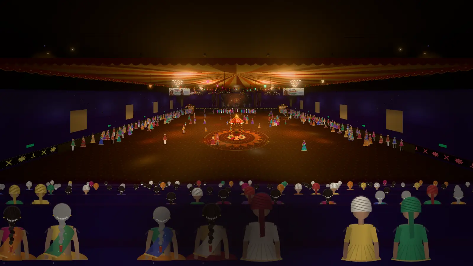 Indoor stadium, far away